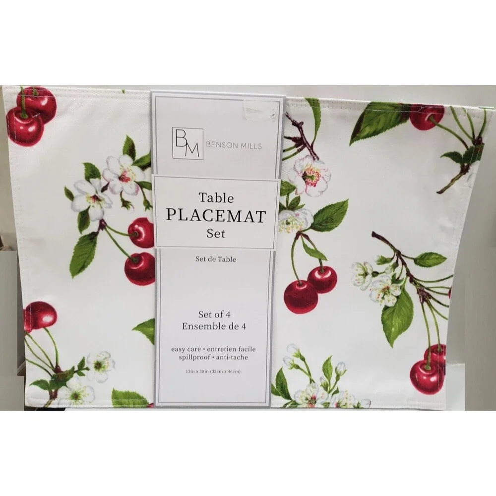 Set of 4 Same Reversible Fabric Placemats (13